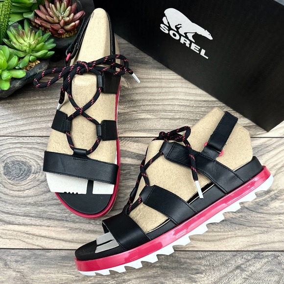 NIB Sorel Roaming Lace 8 Slingback Gladiator Flat Leather Sandals - Picture 2 of 12